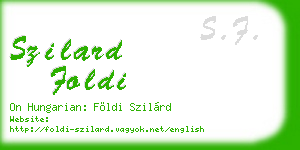 szilard foldi business card
